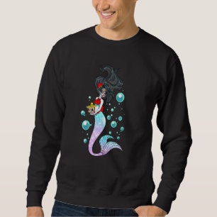 Day Of Dead Mermaid Mexican Mermaid Sugar Skull W Sweatshirt