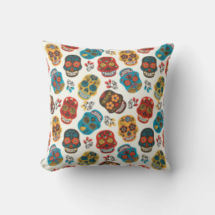 Day of Dead, seamless pattern. Throw Pillow