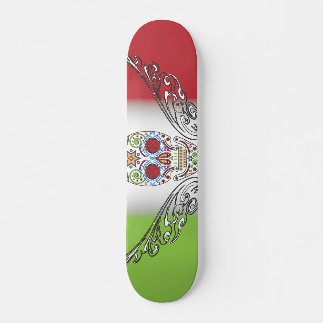day of dead skateboard deck (Front)