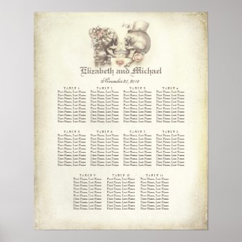 Day Of Dead Skull Couple Wedding Seating Chart by jinaiji at Zazzle