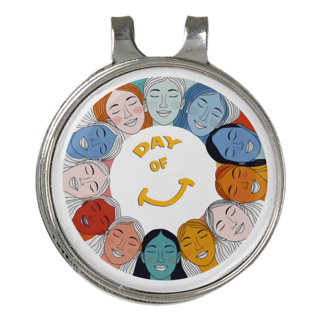 Day of Happiness  Golf Hat Clip (Front)