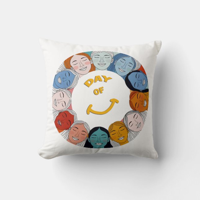 Day of Happiness  Throw Pillow (Front)