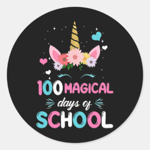 Day Of Kindergarten For Girls 100 Magical Days  Classic Round Sticker