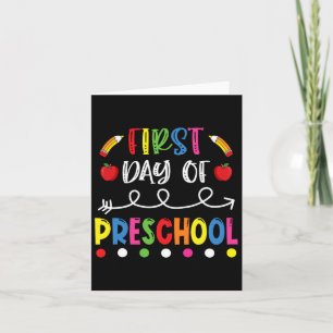 Day Of Preschool Back To School Teacher Students Card