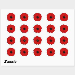 Day of Remembrance. Red poppy Classic Round Sticker