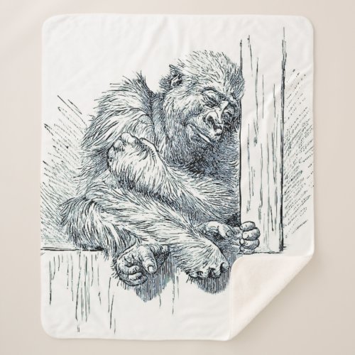 Day of Rest _  Young Ape Gorilla Blanket