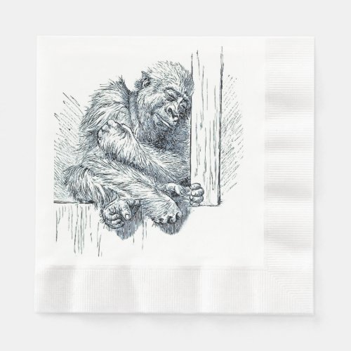 Day of Rest _  Young Ape Gorilla Napkins
