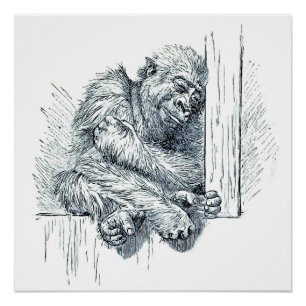Day of Rest -  Young Ape Gorilla Poster