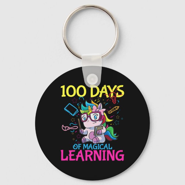 Day Of School 100 Days Of School 1  Keychain (Front)