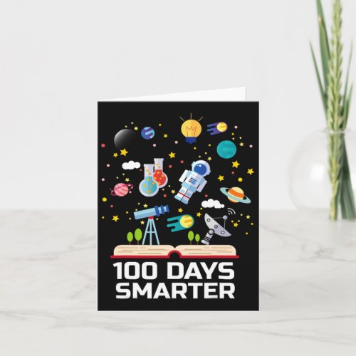 Day Of School 100 Days Smarter Books Space Lover G Card