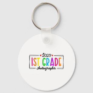 Day Of School 2023 Autograph 1st Grade Graduation  Keychain