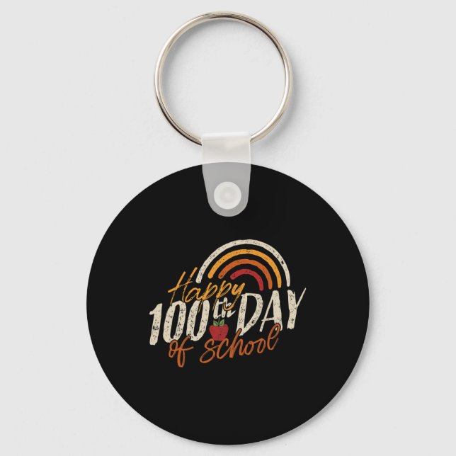Day Of School 2025 Teacher 100 Days Of School  Keychain (Front)