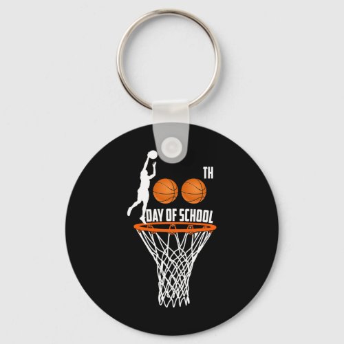 Day Of School Basketball 100th Days Gifts Boys Tea Keychain