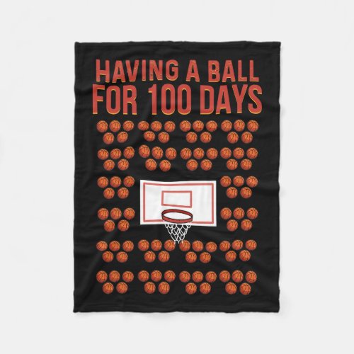 Day Of School Basketball  Fleece Blanket