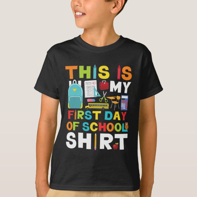 Day Of School Boys Girls Back To School  T-Shirt (Front)