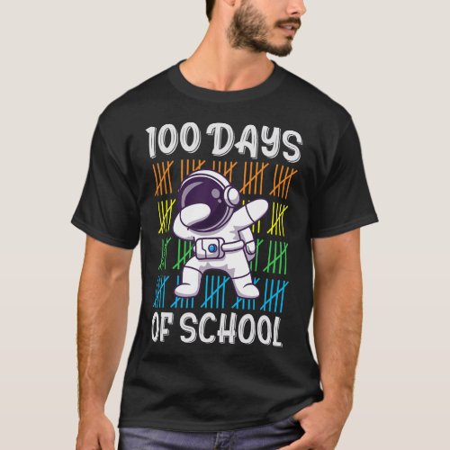 Day Of School Boys Girls Kids Fun Dabbing Astronau T_Shirt