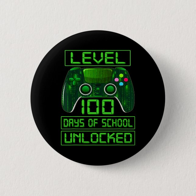 Day Of School Boys Level 100 Days Of School Unlock Button (Front)