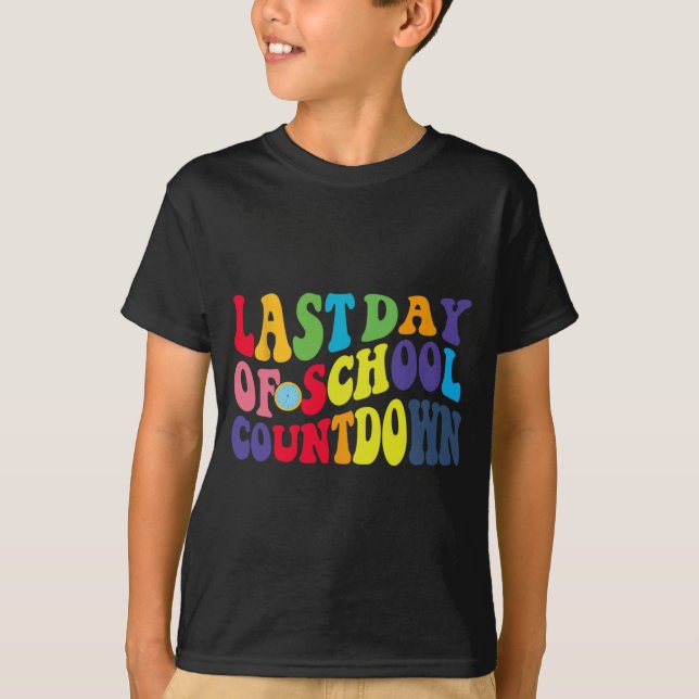 Day Of School Countdown Out For Summer Groovy Quot T-Shirt (Front)