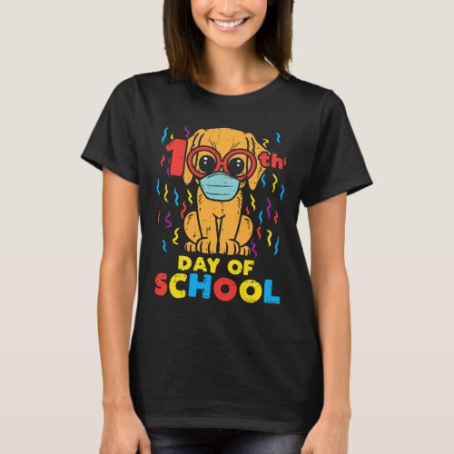 Day Of School Dog In Mask 100 Days Quarantine Gift T_Shirt