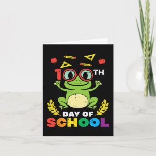 Day Of School Frog 100 Days Smarter Teacher Kids G Card