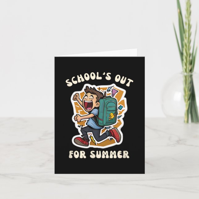 Day Of School - Funny School's Out For Summer Teac Card (Front)