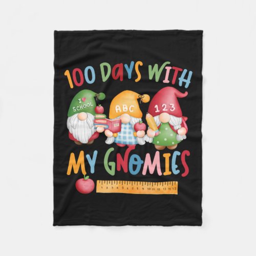 Day Of School Gnome 100 Days With My Gnomies  Fleece Blanket