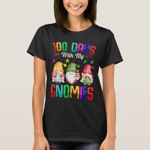 Day Of School Gnome Teachers Students 100 Days Sma T_Shirt