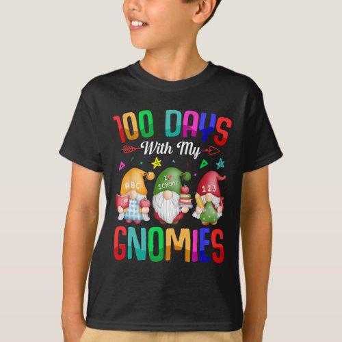 Day Of School Gnome Teachers Students 100 Days Sma T_Shirt