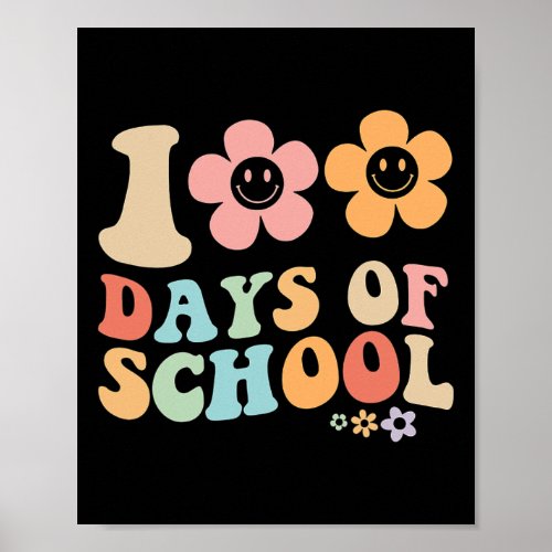 Day Of School Groovy Vintage Design For Students  Poster