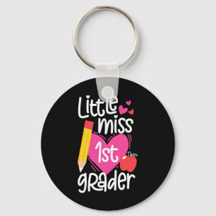 Day Of School Little Miss 1st Grader Girls  Keychain