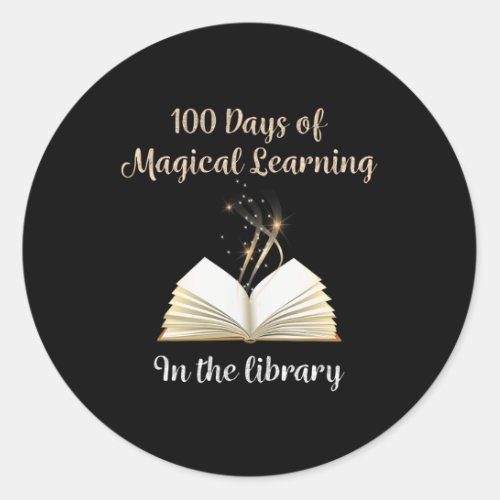 Day Of School Magical Library Learning Adventure  Classic Round Sticker