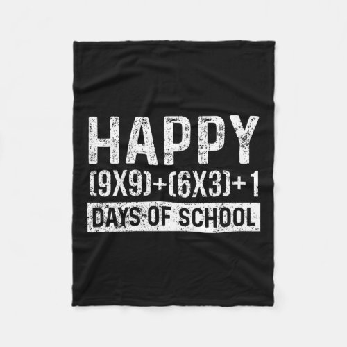 Day Of School Math Teacher Student Vintage  Fleece Blanket