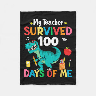 Day Of School My Teacher Survived 100 Days Boys Tr Fleece Blanket