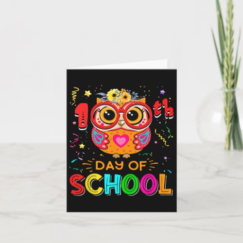 Day Of School Owl Lover 100 Days Teacher Gift  Card