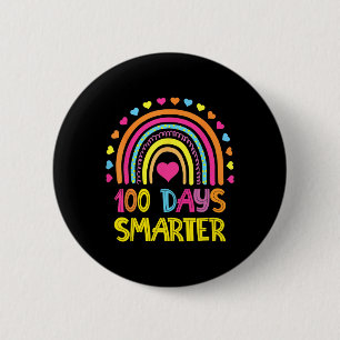 Day Of School Rainbow 100 Days Smarter Kindergarte Button