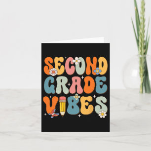 Day Of School Second Grade Vibes Back To School Card