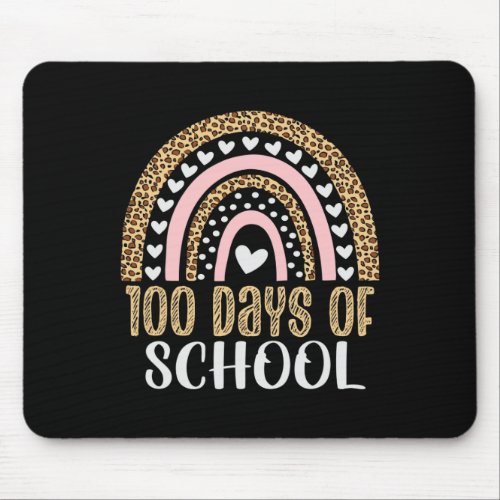 Day Of School Teacher 100 Days Rainbow Leopard Boh Mouse Pad