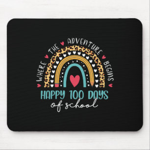 Day Of School Teacher 100 Days Rainbow Leopard Boh Mouse Pad