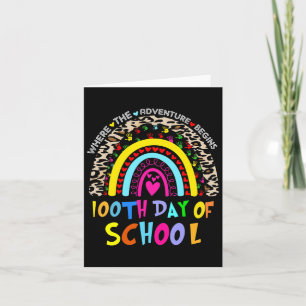 Day Of School Teacher 100 Days Smarter Rainbow 1 Card