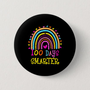 Day Of School Teacher - 100 Days Smarter Rainbow 6 Button