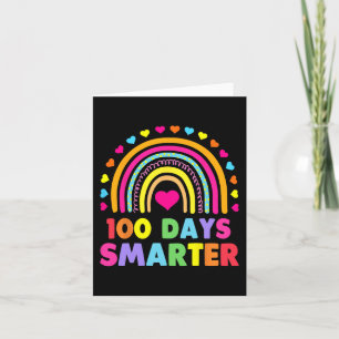 Day Of School Teacher - 100 Days Smarter Rainbow  Card