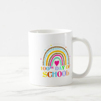 Day Of School Teacher - 100 Days Smarter Rainbow Coffee Mug