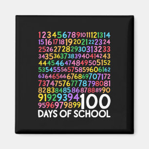 Day Of School Teacher Kids 100 Days Math Numbers  Magnet