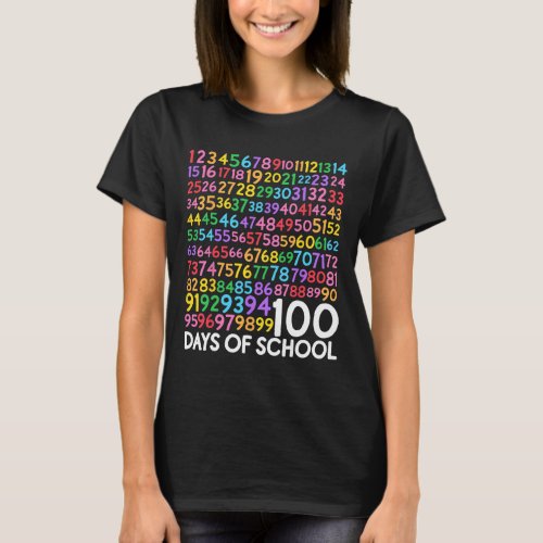 Day Of School Teacher Kids 100 Days Math Numbers  T_Shirt