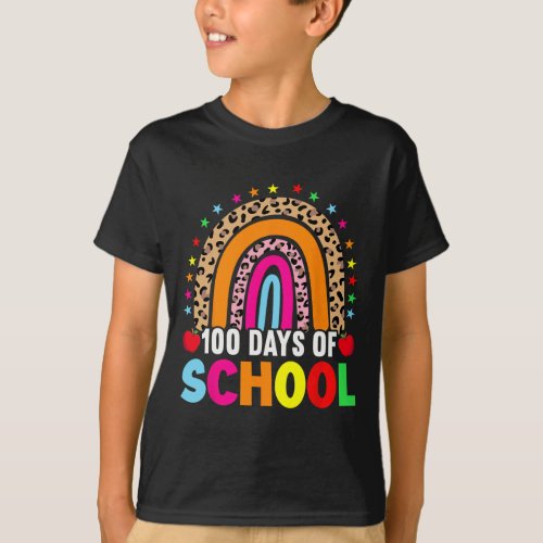 Day Of School Teachers 100 Days Smarter Rainbow 1  T_Shirt