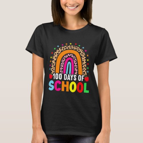 Day Of School Teachers 100 Days Smarter Rainbow 1  T_Shirt