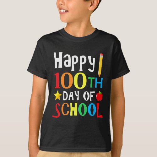 Day Of School Teachers Kids Child Happy 100 Days 1 T_Shirt