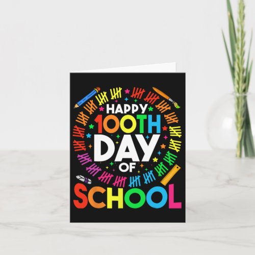 Day Of School Teachers Kids Child Happy 100 Days 2 Card