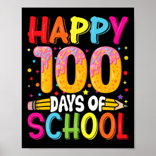 Day Of School Teachers Kids Child Happy 100 Days 5 Poster