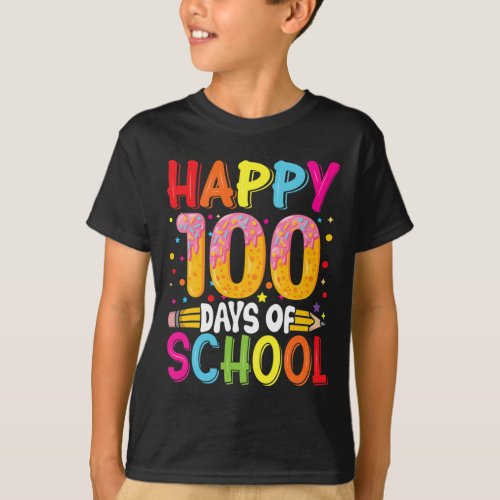 Day Of School Teachers Kids Child Happy 100 Days 5 T_Shirt